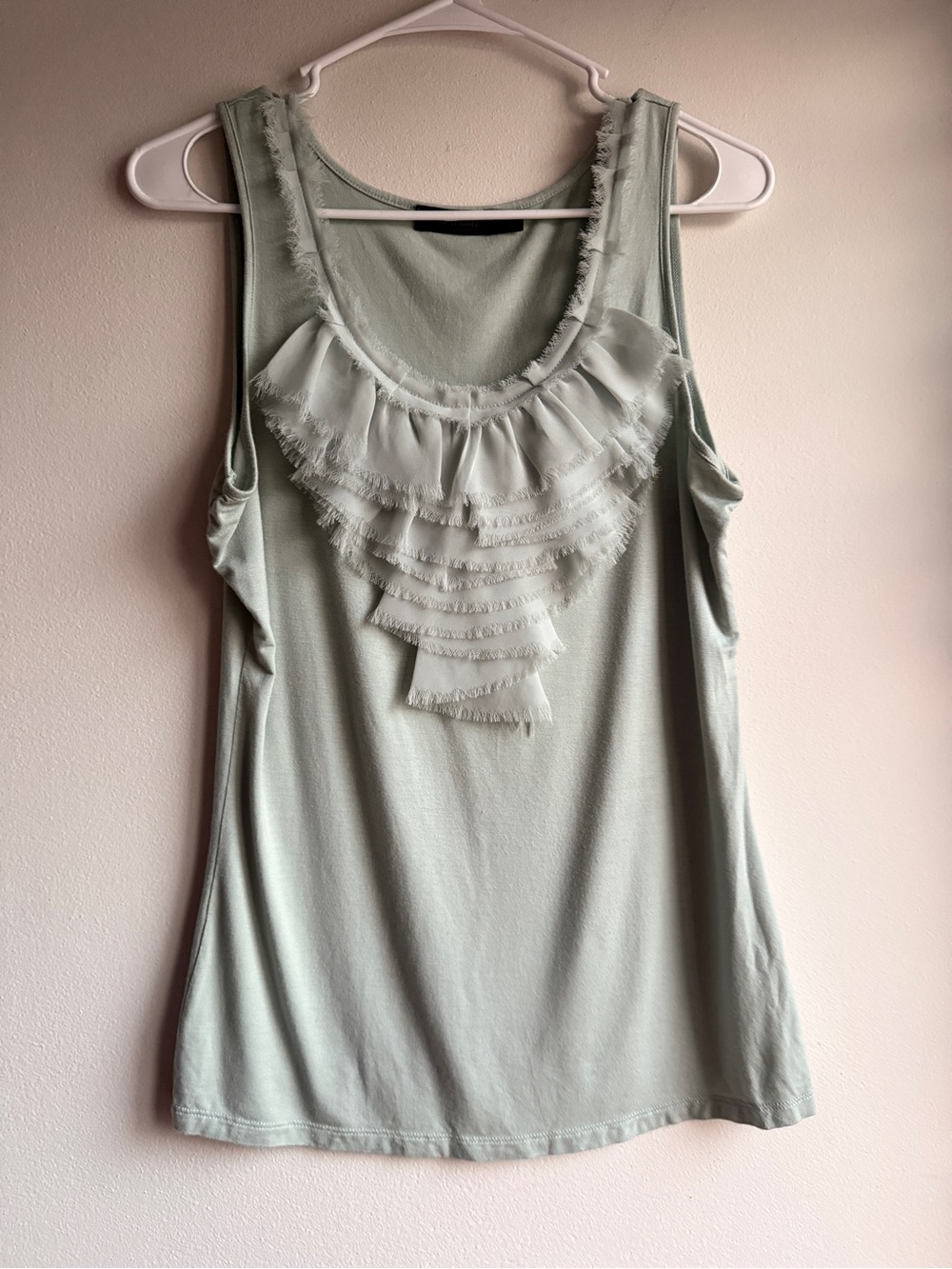The Limited Gray Blue Y2K Soft Ruffle Tank Size M